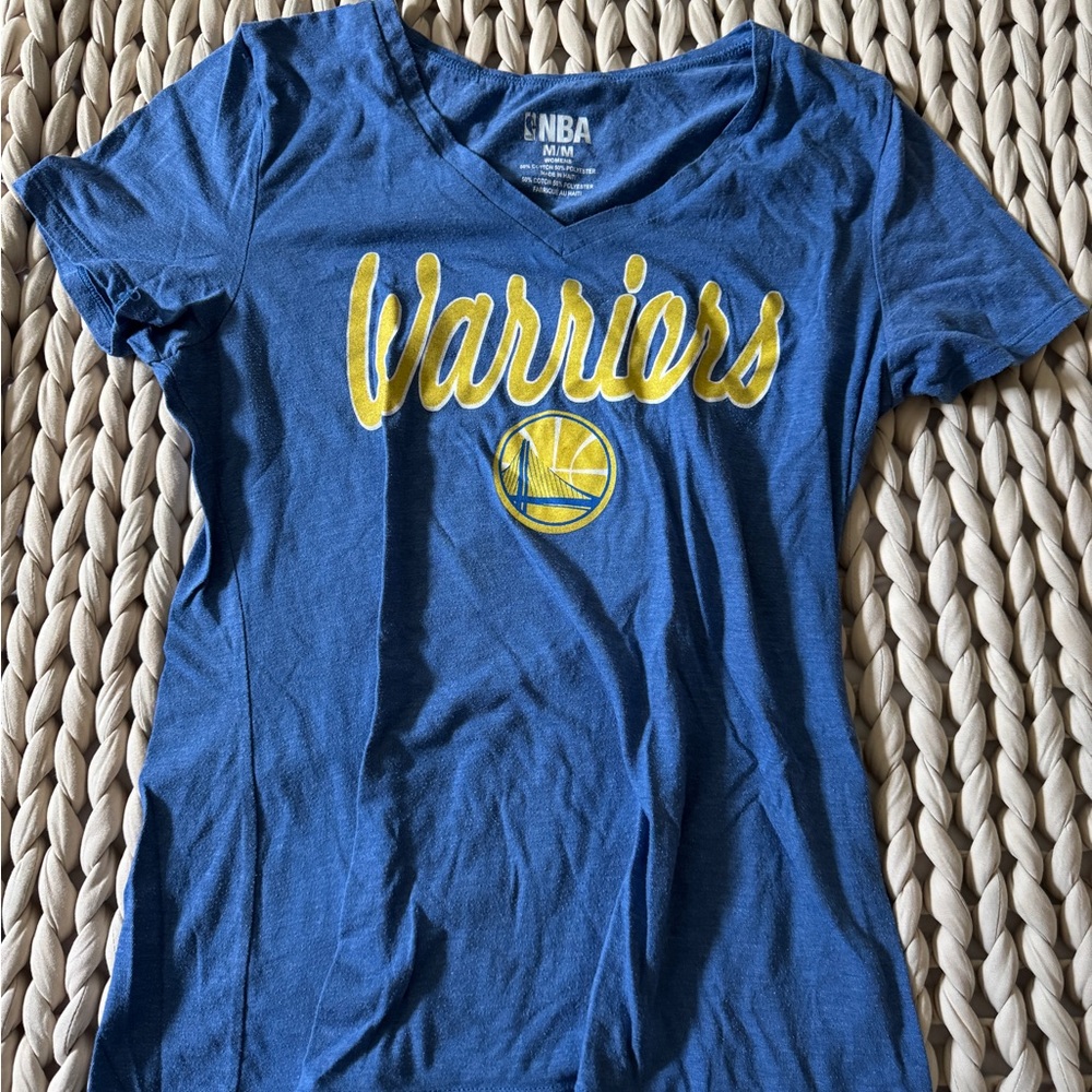 NBA Warriors Women’s V-neck Blue T-Shirt